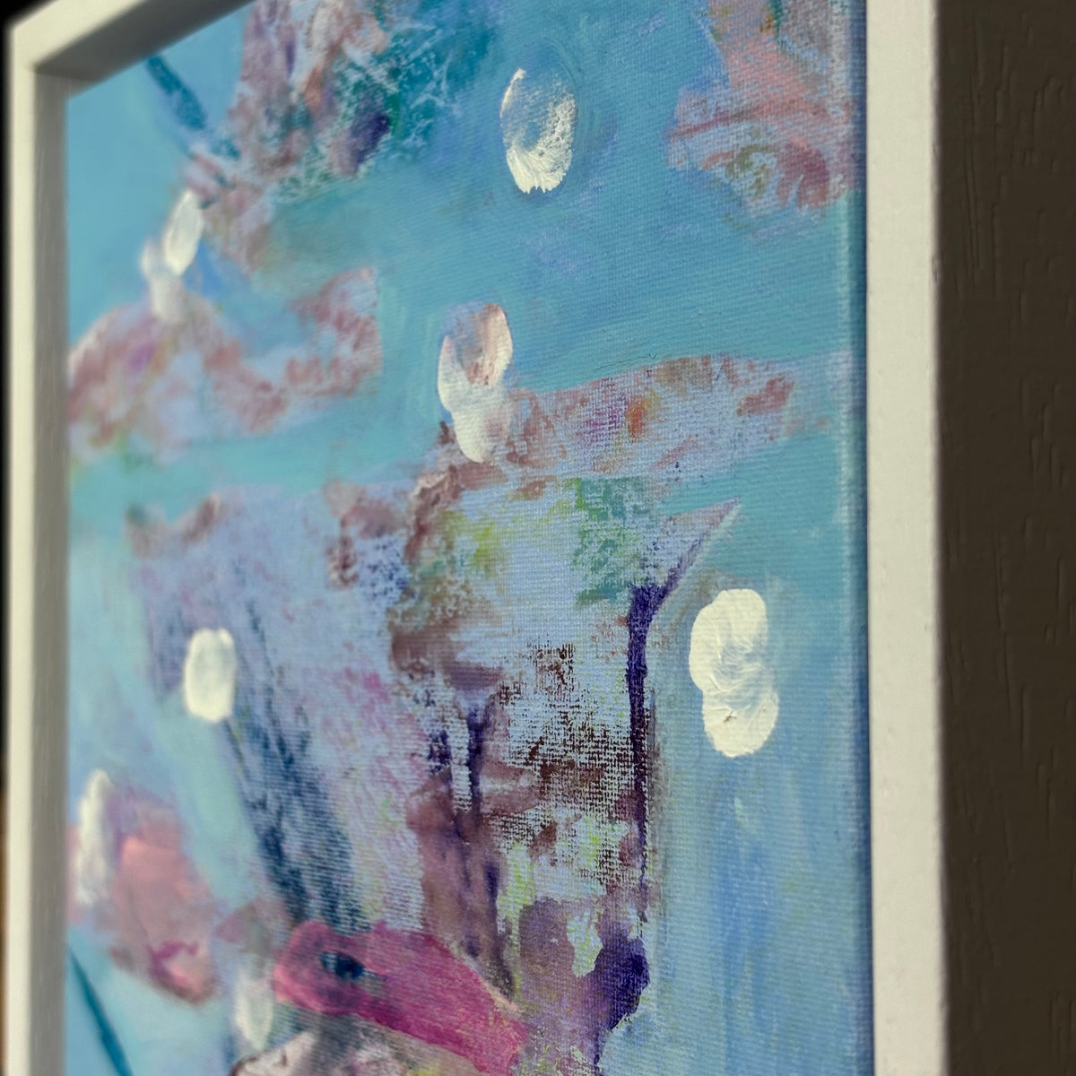 Niamh Collins – Hummingbird Upside Down 23 × 23cm (Framed)