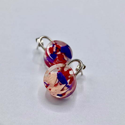 Fern Robinson - Padlock Studs (Mixed) - Resin/Silver/Crayon