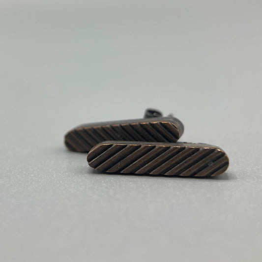 Papermetal - Corrugated Boxy Pill Stud Earrings (20mm)