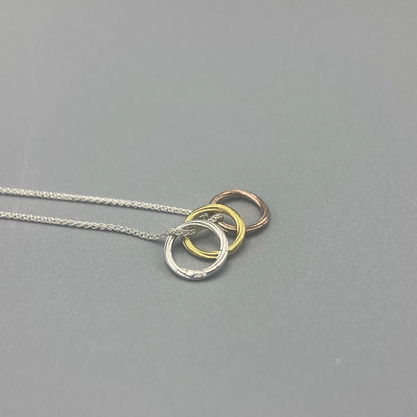 Alice Gow - Twist Continuum Pendant - Silver, Rose and Yellow Gilt