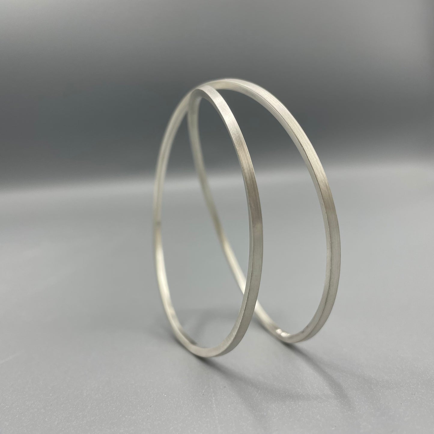 Brushed Silver 'Crossover' Bangle (Square Wire) - Sarah McCallum