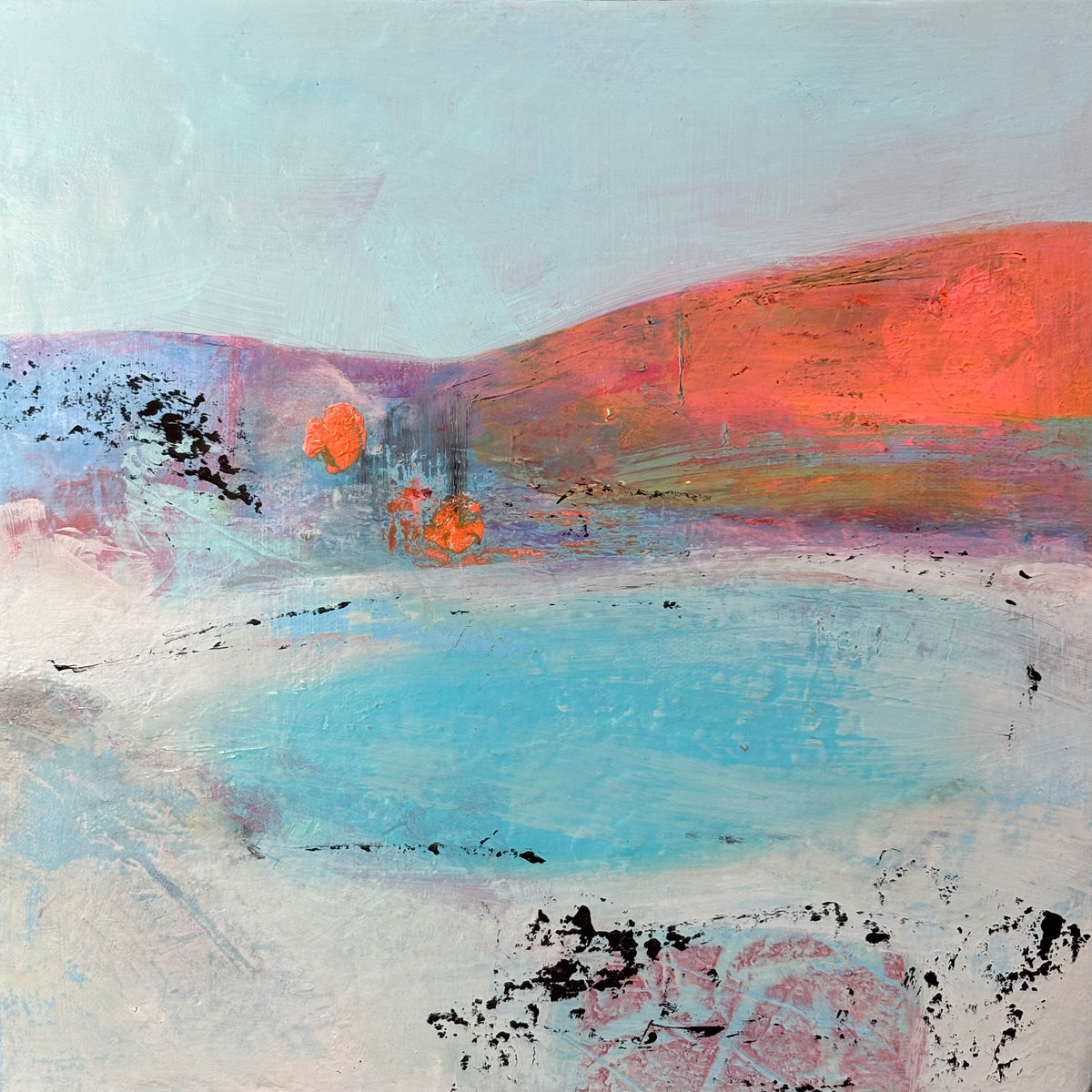 Niamh Collins – Blue Lake 30 × 30cm (Unframed)